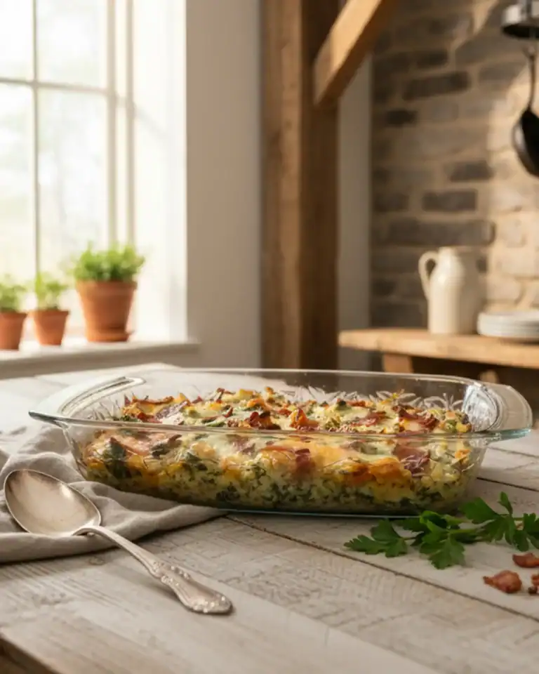 Chicken Bacon Caesar Casserole