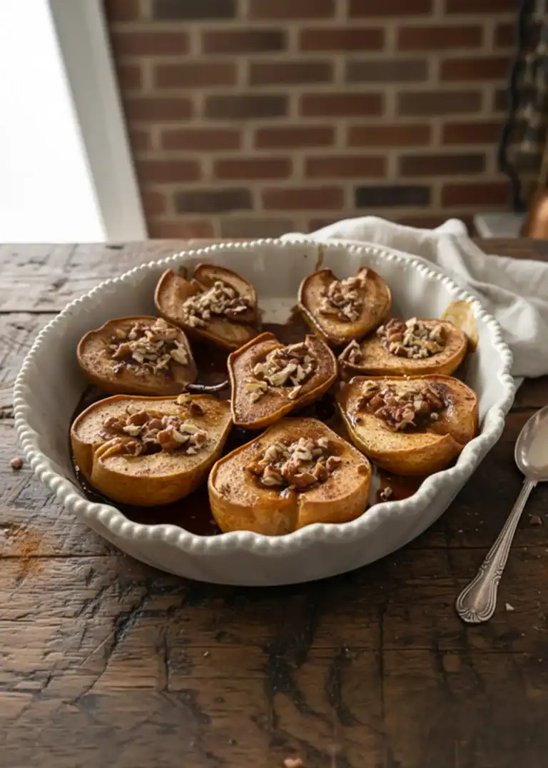 Maple Syrup Baked Pears