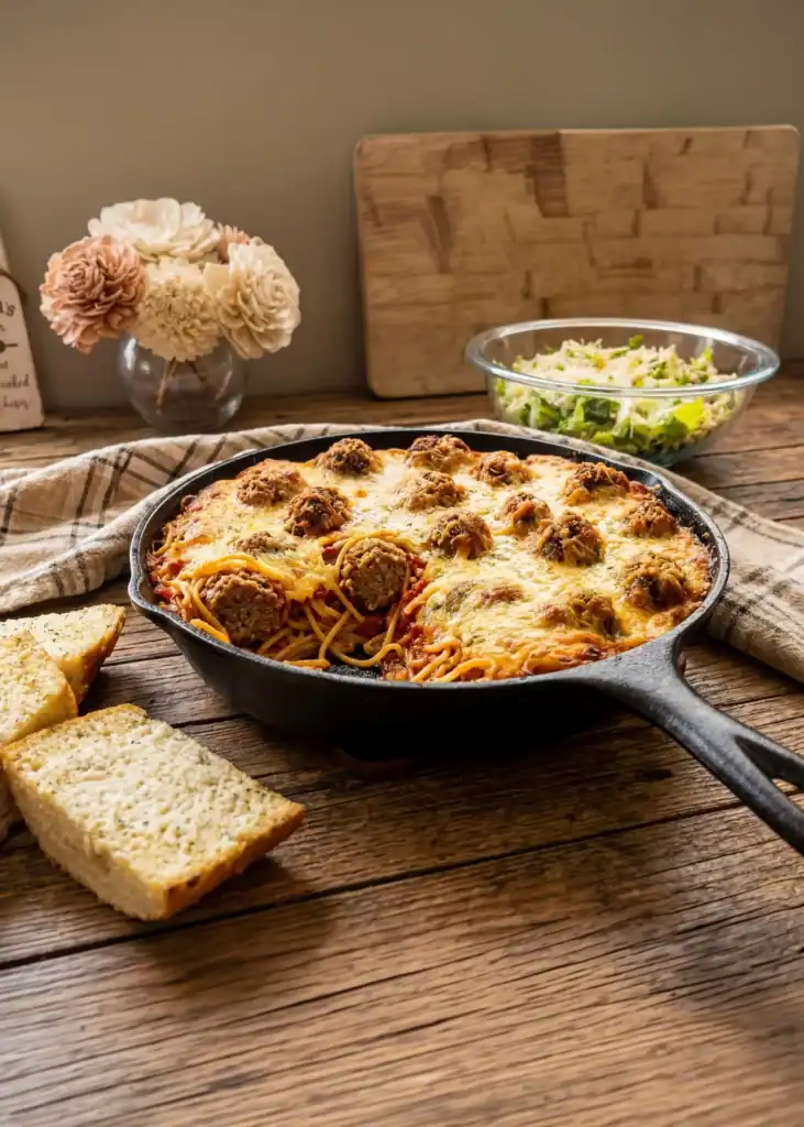 Baked Spaghetti and Meatballs