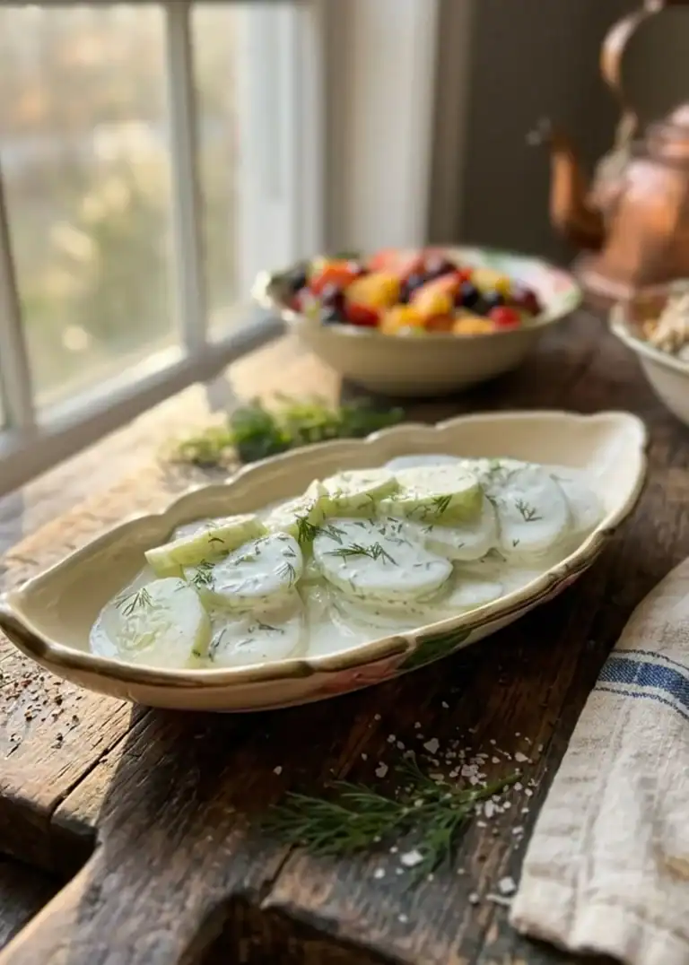 Creamy Cucumber Salad with Fresh Dill