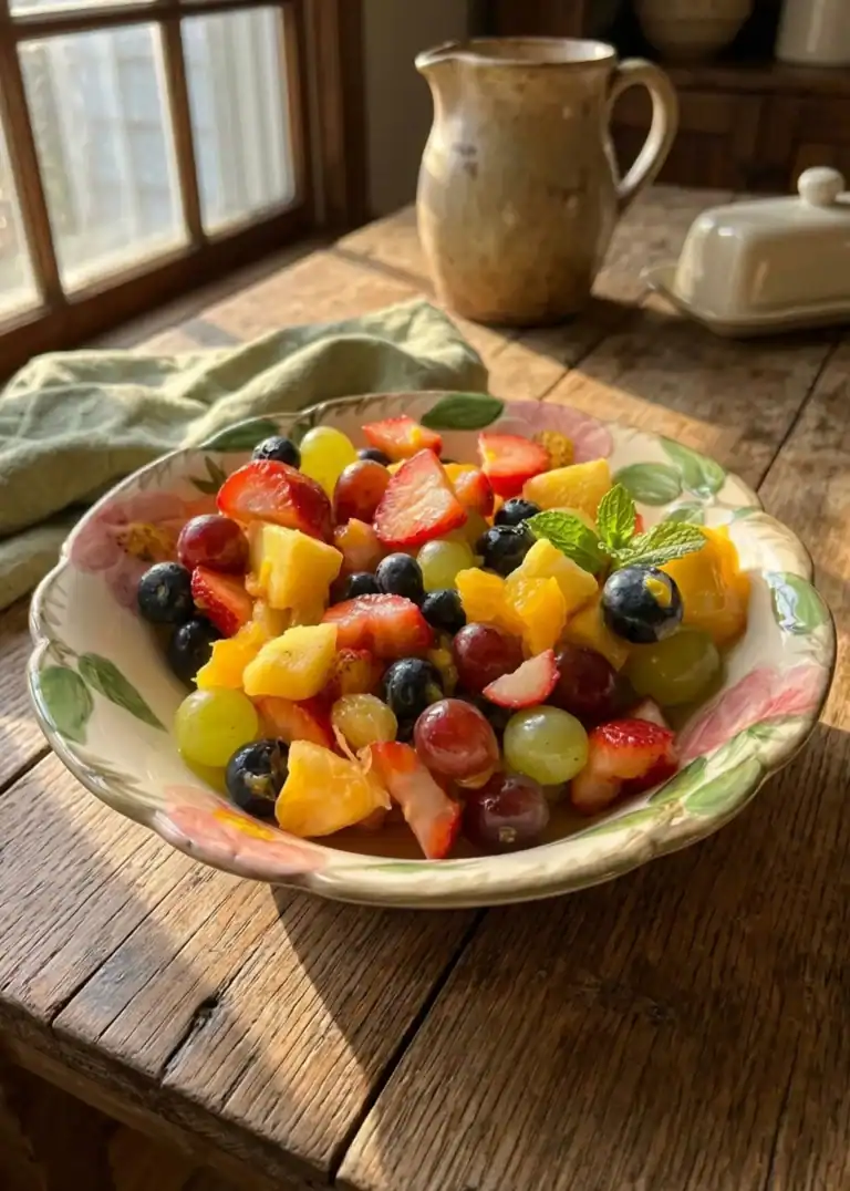 Fruit Salad with Vanilla-Almond Glaze