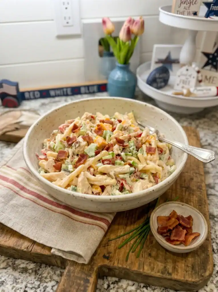 Chicken Club Pasta Salad: A Whole Summer Meal in One Bowl