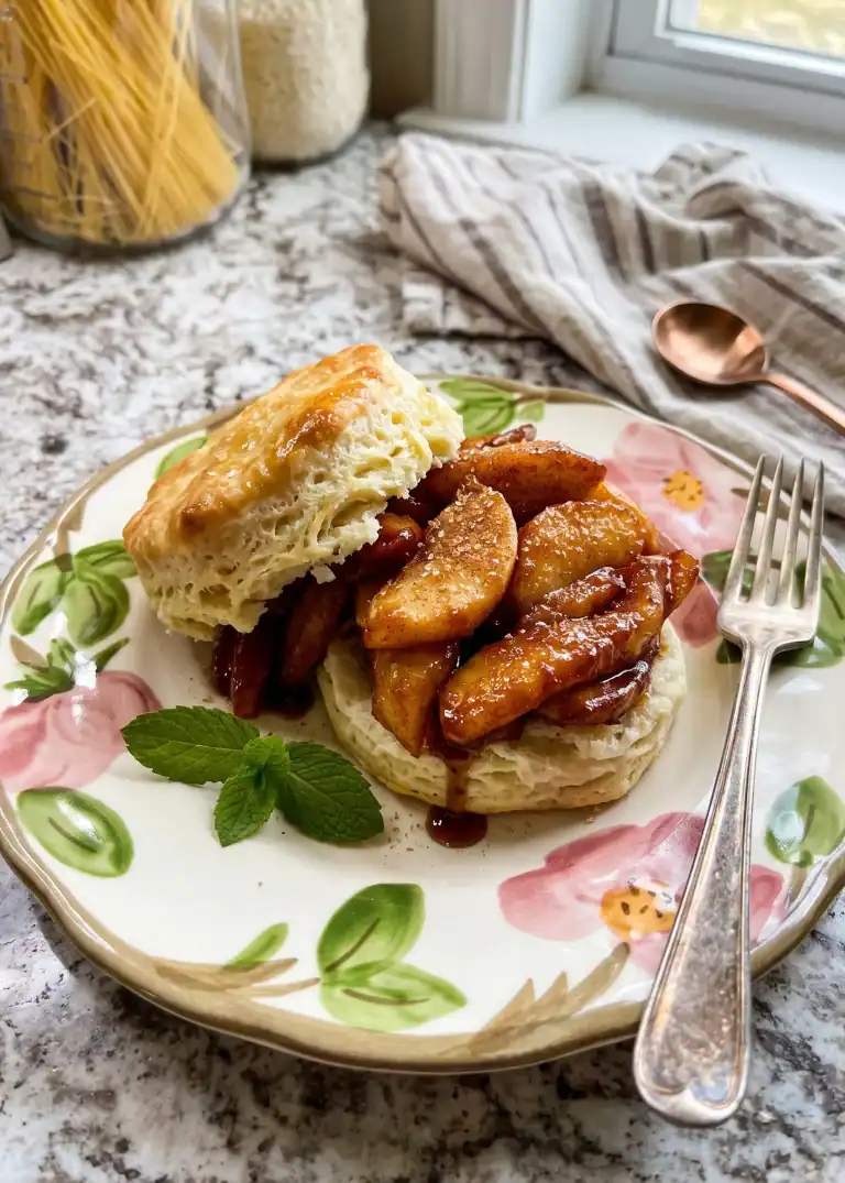 Buttermilk Biscuits with Fried Apples (3-Ingredient Biscuits)