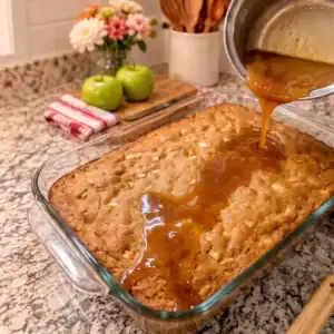 Apple dapple cake with brown sugar glaze
